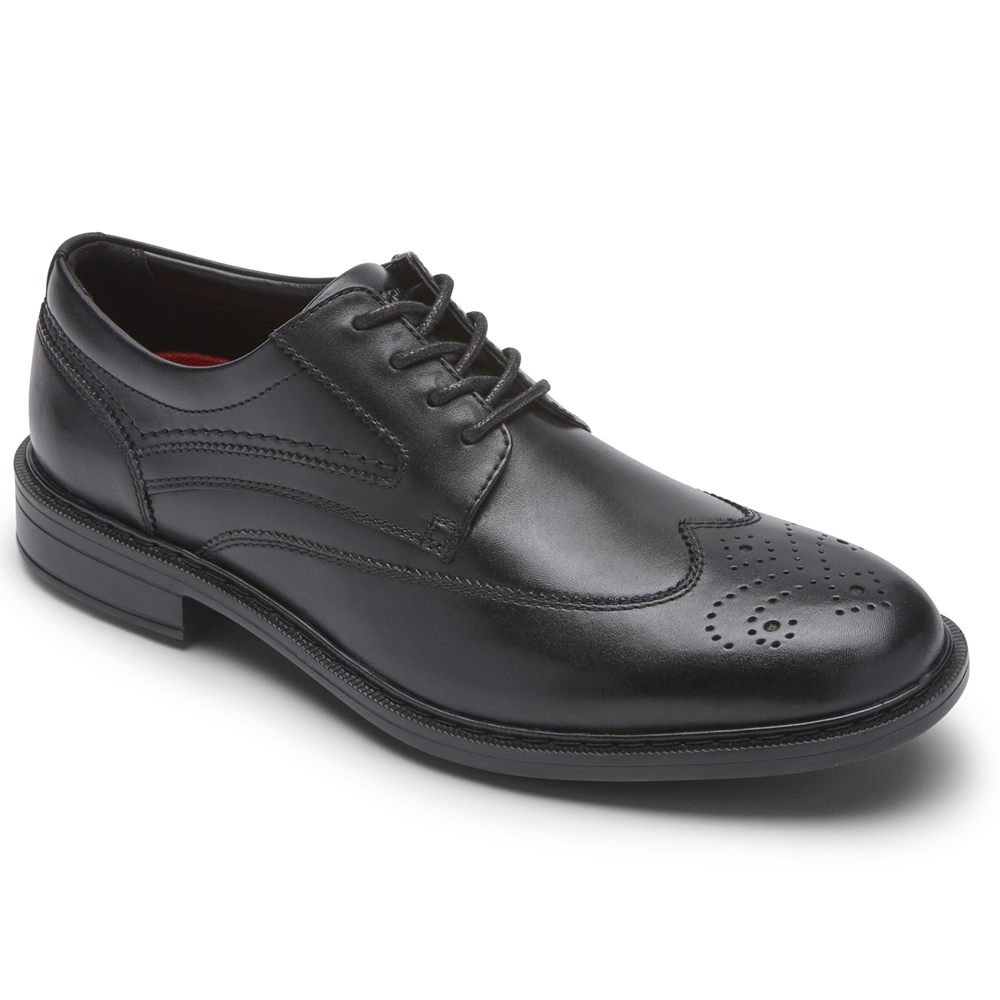 Rockport Mens Lace Up Black - Tanner Wingtip - UK 786-HKSTJP